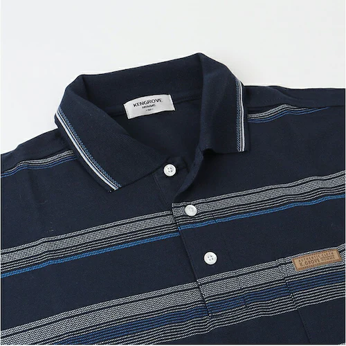 ダイヤNAVY Lサイズ ポロシャツ 半袖 メンズ 通販 KEN GROVE ケングローブ シャツ メンズポロシャツ オフィス カジュアル シンプル きれいめ 男性 ゴルフ 大人 春 夏 ブランド ト_7