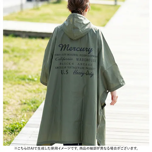 KHAKI レインコート ポンチョ リュック対応 通販 レインポンチョ MERCURY マーキュリー KS017664 自転車 軽量 軽い レディース メンズ 通勤 通学 女性 男性 フェス スポーツ_8