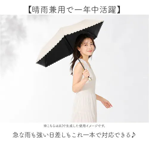 フレンチキャッツIV 折りたたみ傘 レディース 晴雨兼用 通販 折り畳み傘 晴雨兼用傘 かさ カサ 傘 大人 雨傘 日傘 UVカット99% 遮光 UPF50+ 手開き ブラックコーティング傘 おしゃれ_2