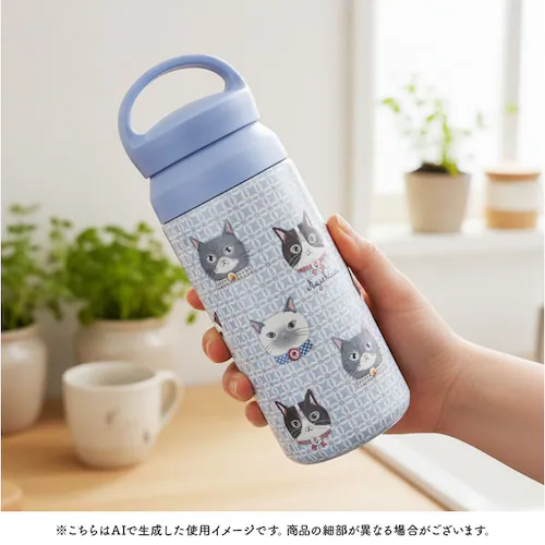 パーラーすずらん堂/ピンク タンブラー ハンドル 通販 水筒 350ml マグボトル ハンドルタンブラー マグ ハンドル付き 保冷 保温 クスグルジャパン Kusuguru Japan 持ち運び ステ_2