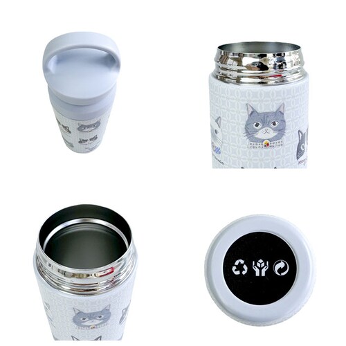 パーラーすずらん堂/ピンク タンブラー ハンドル 通販 水筒 350ml マグボトル ハンドルタンブラー マグ ハンドル付き 保冷 保温 クスグルジャパン Kusuguru Japan 持ち運び ステ_10