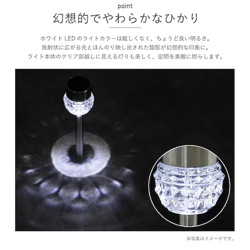 クリア ソーラーライト 屋外 通販 クリスタルソーラーライト ガーデンライト 照明 ライト LED 埋め込み 明るい 間接照明 省エネ ガーデンマーカー 誘導灯 自動点灯 ガーデニング おしゃれ CS_4