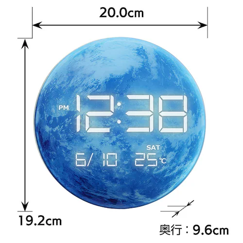 ブルー 置き時計 おしゃれ デジタル LED 通販 MAG T-791 時計 温度 カレンダー LED時計 置時計 デジタル時計 インテリア時計 星 宇宙 夜でも見える 夜間減光 シンプル リビング _12
