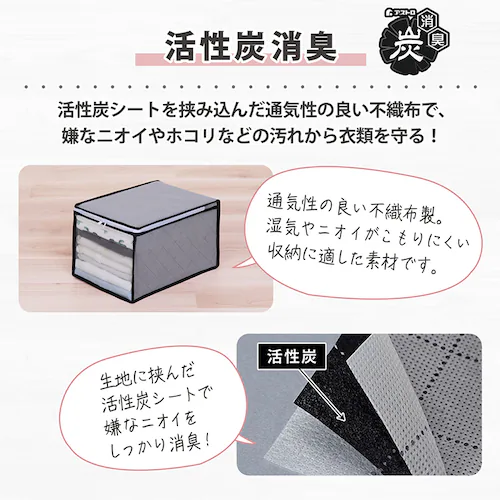 このサイズが欲しかった!高20cm 活性炭衣類整理袋 4枚組_5