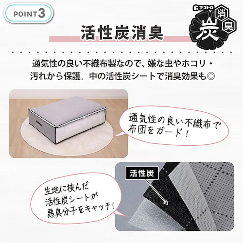 活性炭 敷布団収納袋 2枚組_4