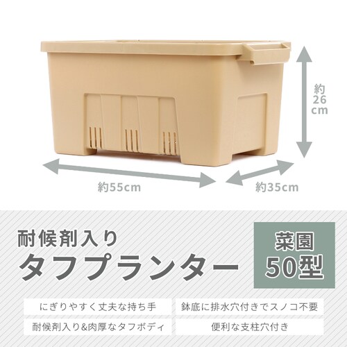 耐候剤入り タフプランター 菜園50型 ベージュ_2