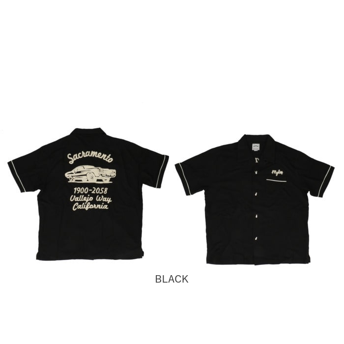 BLACK Lサイズ ヒューストン ボウリングシャツ 通販 HOUSTON