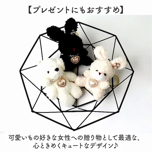 BLACK チャーム ハート アニマル 通販 キーホルダー ぬいキーホルダー ぬいぐるみチャーム バッグチャーム ストラップ キーリング 動物 マスコット アニマルモチーフ かわいい 可愛い キュート_5