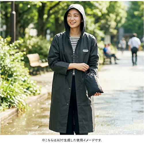 ブラック Lサイズ OUTDOOR PRODUCTS レインコート 通販 アウトドアプロダクツ レインウェア レインウエア カッパ かっぱ 雨合羽 雨がっぱ 雨具 雨衣 収納袋付き シンプル メンズ _5