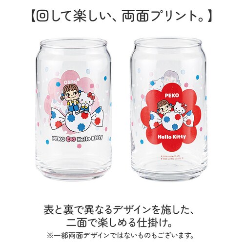 PEKO×ハローキティ グラス 缶型 通販 缶型グラス ガラス製コップ ガラスコップ ビールグラス 軽量 軽い 透明 かわいい 可愛い おもしろ おしゃれ 360ml 父の日 ギフト 母の日 誕生日 _3
