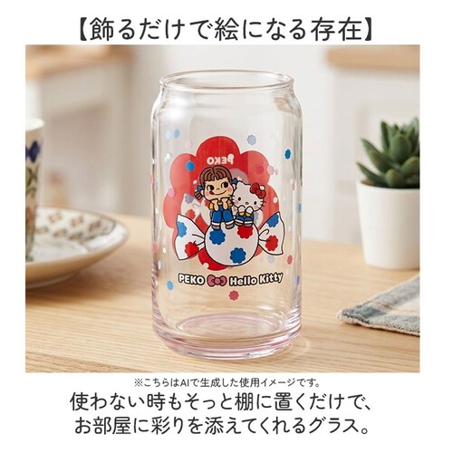 PEKO×ハローキティ グラス 缶型 通販 缶型グラス ガラス製コップ ガラスコップ ビールグラス 軽量 軽い 透明 かわいい 可愛い おもしろ おしゃれ 360ml 父の日 ギフト 母の日 誕生日 _6