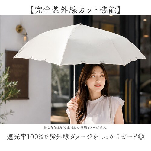 オフホワイト Nakatani 日傘 通販 晴雨兼用傘 折りたたみ傘 926-067 UV ブルーム 傘 レディース かさ カサ アンブレラ Parasol 55cm UVカット 中谷 ナカタニ 無地_2