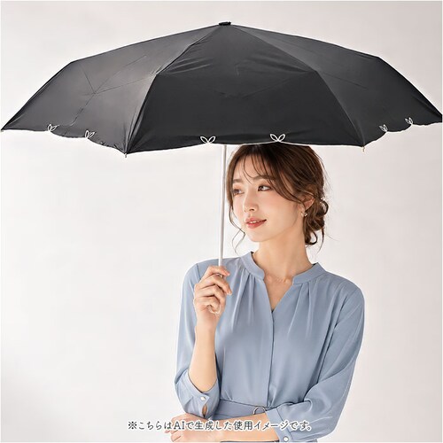 オフホワイト Nakatani 日傘 通販 晴雨兼用傘 折りたたみ傘 926-067 UV ブルーム 傘 レディース かさ カサ アンブレラ Parasol 55cm UVカット 中谷 ナカタニ 無地_13