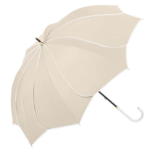 ベージュ Nakatani 日傘 通販 晴雨兼用傘 長傘 花びら傘 912-033 フレラ UV 傘 レディース かさ カサ アンブレラ Parasol 50cm UVカット 中谷 ナカタニ 無地 レ_11