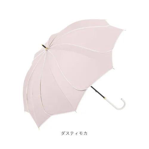 ベージュ Nakatani 日傘 通販 晴雨兼用傘 長傘 花びら傘 912-033 フレラ UV 傘 レディース かさ カサ アンブレラ Parasol 50cm UVカット 中谷 ナカタニ 無地 レ_14