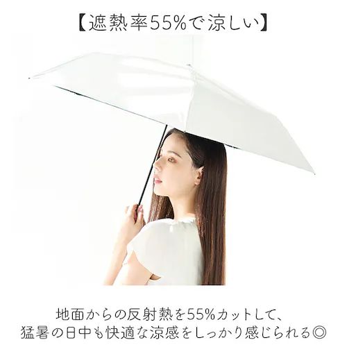サックス Nakatani 日傘 通販 晴雨兼用傘 折りたたみ傘 926-068 UV パール 傘 レディース かさ カサ アンブレラ Parasol 50cm UVカット 中谷 ナカタニ 無地 レイ_5
