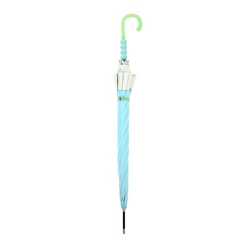 ボンボン/ホワイト ビコーズ because 長傘 通販 ビニール傘 ジャンプ傘 長かさ 雨傘 かさ 傘 58cm 58センチ ワンタッチ グラスファイバー レディース 女性 おしゃれ かわいい デザ_7
