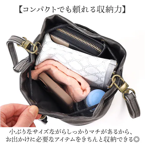 ヴィンテージブラウン DEVICE デバイス 巾着 ショルダーバッグ 通販 ショルダーバック ショルダー 巾着バッグ 巾着バック 巾着ショルダーバッグ ミニショルダー 肩掛け ななめかけ 斜めがけ ポ_3