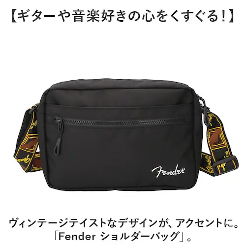 ブラック Fender フェンダー ショルダーバッグ 6059 通販 ショルダーバック ショルダー 肩掛け 斜めかけ 斜め掛け ななめがけ カジュアル ファスナー ポケット 軽量 軽い 旅行 トラベル_1