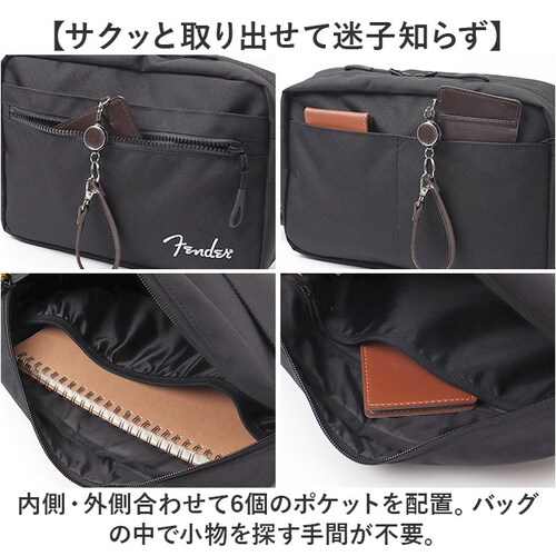 ブラック Fender フェンダー ショルダーバッグ 6059 通販 ショルダーバック ショルダー 肩掛け 斜めかけ 斜め掛け ななめがけ カジュアル ファスナー ポケット 軽量 軽い 旅行 トラベル_7