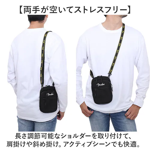 ブラック Fender フェンダー ショルダーポーチ スマホポーチ 6060 通販 スマホショルダー ショルダーバッグ ポーチ ショルダーバック ショルダー 肩掛け 斜めかけ 斜め掛け ななめがけ コ_4