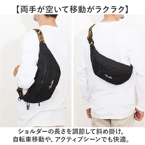 グレー Fender フェンダー ボディバッグ ボディーバッグ 6050 通販 ウエストバッグ ボディバック ボディーバック 斜めがけ ななめがけ 小さめ 軽量 軽い 横型 横 ダブルファスナー メン_4