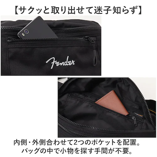 グレー Fender フェンダー ボディバッグ ボディーバッグ 6050 通販 ウエストバッグ ボディバック ボディーバック 斜めがけ ななめがけ 小さめ 軽量 軽い 横型 横 ダブルファスナー メン_8