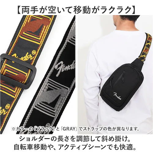 GRAY Fender フェンダー ボディバッグ ボディーバッグ 6058 通販 ワンショルダーバッグ ワンショルダーバック ボディバック ボディーバック 斜めがけ ななめがけ 軽量 軽い 薄型 縦型_4