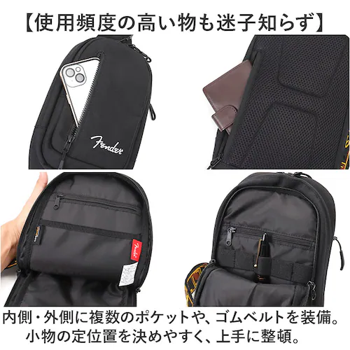 GRAY Fender フェンダー ボディバッグ ボディーバッグ 6058 通販 ワンショルダーバッグ ワンショルダーバック ボディバック ボディーバック 斜めがけ ななめがけ 軽量 軽い 薄型 縦型_8