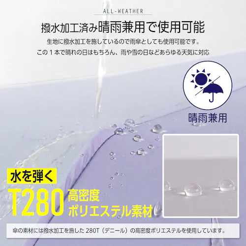 日傘 形状記憶 2026 単色 ネイビー_7