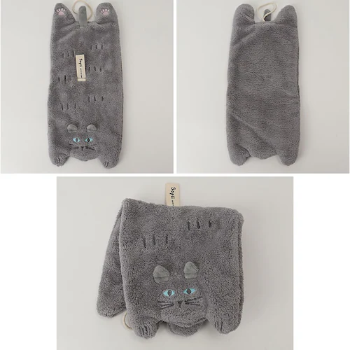 CAT/GRAY ミニタオル 速乾 通販 タオル 速乾タオル 吸水タオル ハンドタオル 手拭きタオル 手拭き 現代百貨 Sopii ソピー バス用品 キッチン用品 生活雑貨 動物 アニマル ギフト 贈_12