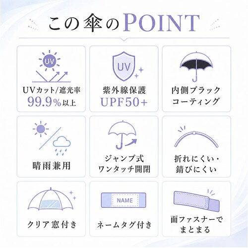 アニマルプリントSA 晴雨兼用傘 子供 通販 長傘 キッズパラソル 日傘 雨傘 子供用 傘 かさ カサ 晴雨兼用 55cm 55センチ キッズ こども 小学生 通学 女の子 男の子 女子 男子 小学校_2