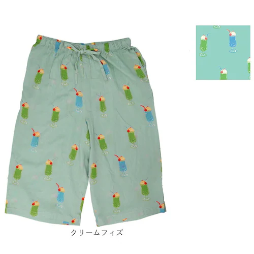 クリームスワン ステテコ おしゃれ 通販 レディース メンズ ルームウェア パンツ 部屋着 すててこ 7分丈 パジャマ ハーフパンツ 肌着 接触冷感 クール 夏 ボトムス ユニセックス 短め 可愛い _16