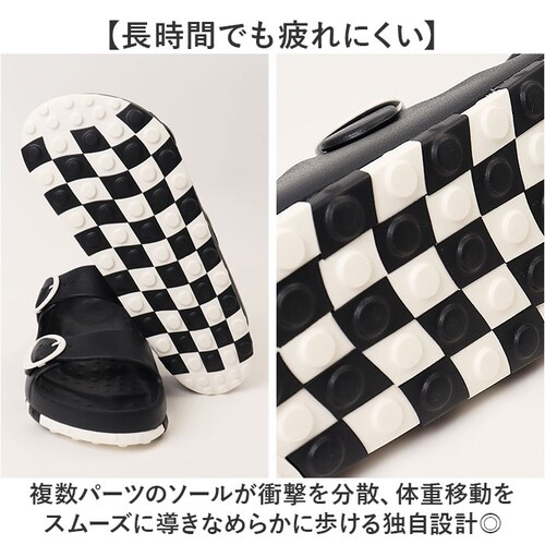 WHITE 27.5cm ccilu �`�� �T���_�� �ʔ� �����Y�T���_�� HORIZON CHECK SANDAL eva�T���_�� �C ���� �V���[�Y �O���� �����Y �y�� �y�� ���f�B�[�X ���j�Z_3