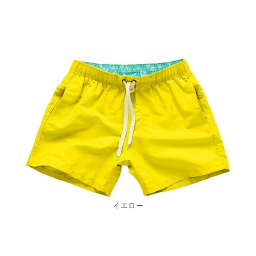 イエロー Lサイズ 水着 メンズ ショートパンツ 通販 サーフパンツ 短パン ハーフパンツ ビーチパンツ スイムパンツ スイムウェア スイムウエア 海水パンツ 海パン ショート丈 薄手 薄い トランク_15