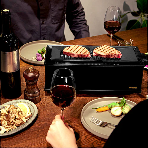ブラック 卓上 炉端焼き器 通販 焼肉プレート 電気 卓上調理器 焼肉ロースター ホットプレート グリルプレート 一人用 二人用 小型 コンロ ダイニング炉端 焼き鳥 焼き肉 海鮮焼き DINING _4