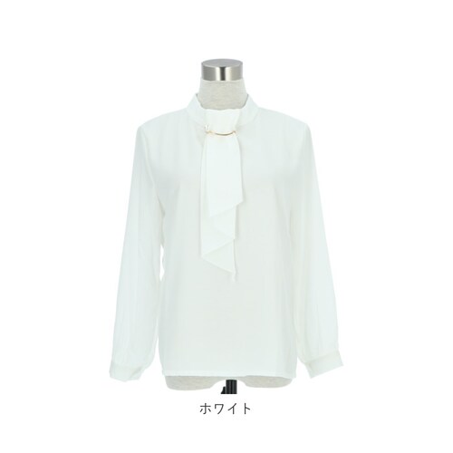 ブラウン Lサイズ ボウタイ ブラウス 長袖 通販 レディース オフィス ボウタイブラウス シャツ パール シンプル 通勤 通学 ビジネス カジュアル 上品 きれいめ フォーマル 入学式 入園式 卒業_14