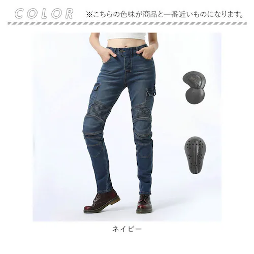 ブラック M バイクパンツ ライダーパンツ バイクウェア レディース 通販 プロテクター付 ジーンズ デニム ライダースパンツ ライディングパンツ オートバイ ニーパッド 転倒防護 膝当て 耐久 耐衝_16