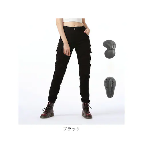 ブラック M バイクパンツ ライダーパンツ バイクウェア レディース 通販 プロテクター付 ジーンズ デニム ライダースパンツ ライディングパンツ オートバイ ニーパッド 転倒防護 膝当て 耐久 耐衝_17