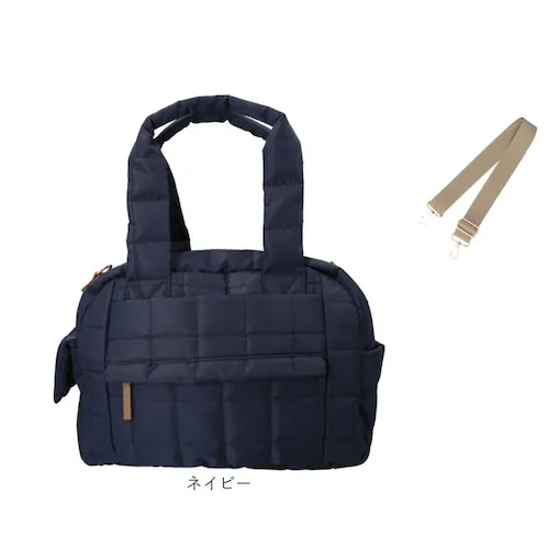 ネイビー Rename リネーム マザーズバッグ キルティング 2WAY 大容量 通販 マザーズバック マザーバッグ マザーバック トートバッグ トートバック トート 手提げ 斜めがけ 肩掛け 旅行バ_17