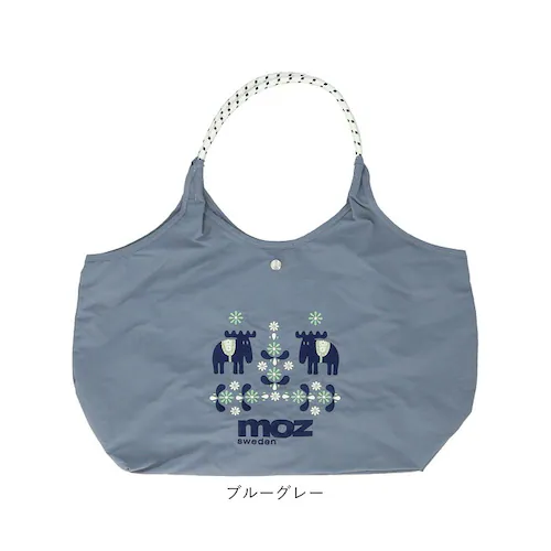 ブルーグレー moz モズ トートバッグ ZUPS-01 通販 トートバック 肩掛けバッグ エコバッグ 大きめ 大容量 手提げバッグ ロープハンドルトート サブバッグ 軽量 軽い 撥水 ナイロン マザ_17
