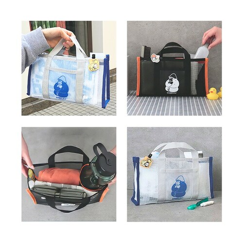 ホワイト ごリラックス バッグ 通販 湯あみバッグ サウナバッグ スパバッグ コンパクト 小さめ 温泉 銭湯 gorelax ゴリラ サウナ サ活 レディース メンズ ボトルホルダー付き ギフト 贈り_11