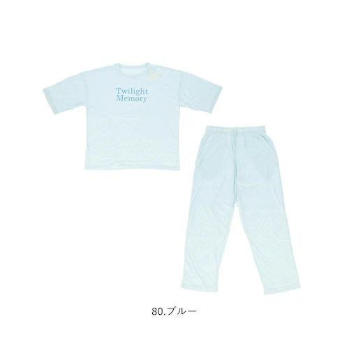 02.アイボリー 半袖シャツ パンツ ロゴ 上下セット 通販 tシャツ Tシャツ ズボン ロゴtシャツ ロゴTシャツ ルームウェア 部屋着 接触冷感 ひんやり 涼しい After nine アフターナ_12
