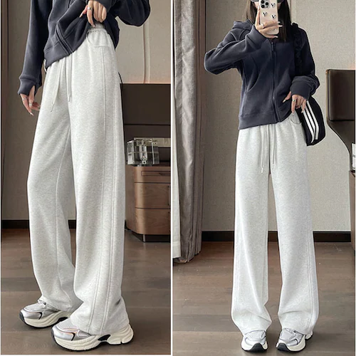 グレー×ロング Sサイズ スウェットパンツ レディース 通販 スウェット ボトムス おしゃれ オシャレ パンツ ゆったり ストレートパンツ ワイドパンツ 部屋着 ルームウェア ハイウエスト きれいめ _15