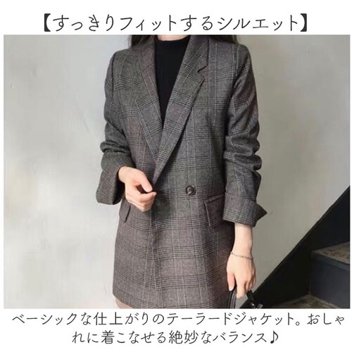 �O���[ XL�T�C�Y �e�[���[�h�W���P�b�g ���f�B�[�X �ʔ� �e�[���[�h �W���P�b�g �`�F�b�N �����O�� �傫���T�C�Y �~ �H�~ �J�W���A�� �I�t�B�X �ʋ� �r�W�l�X ���C�g�A�E�^�[ �I�V���� ���킢��_3