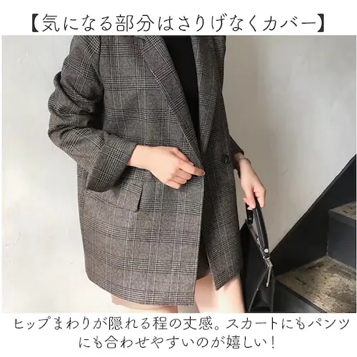 �O���[ XL�T�C�Y �e�[���[�h�W���P�b�g ���f�B�[�X �ʔ� �e�[���[�h �W���P�b�g �`�F�b�N �����O�� �傫���T�C�Y �~ �H�~ �J�W���A�� �I�t�B�X �ʋ� �r�W�l�X ���C�g�A�E�^�[ �I�V���� ���킢��_4