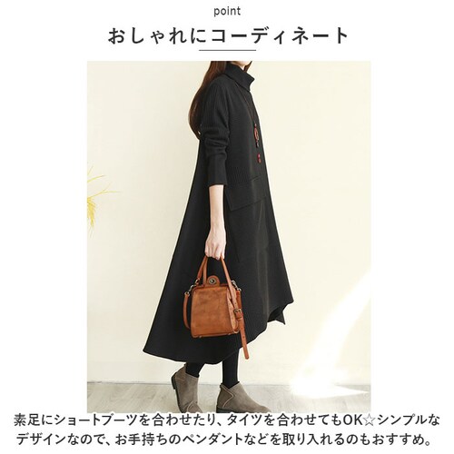ブラック Mサイズ ワンピース レディース ニット きれいめ 通販 ワンピ 長袖 ロング ロング丈 体型カバー 無地 着回し シンプル カジュアル 秋 春 冬 エレガント フェミニン おしゃれ_7