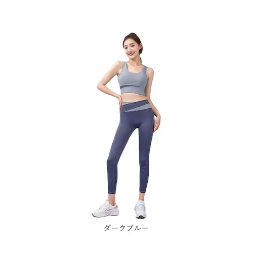 パープル Lサイズ ヨガウェア 上下セット 通販 レディース スポーツブラ ヨガパンツ スポーツブラ付き 伸縮性 吸汗 速乾 大きいサイズ スポーツウェア 上下 セット フィットネスウェア ヨガ ジム_14