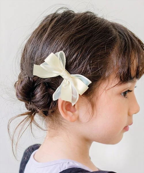 アイボリー ヘアクリップ リボン 子供 フォーマル 2個セット 通販 Rora ローラ ペルル ヘアークリップ 髪どめ 髪留め ヘアアクセサリー 髪飾り サテン オーガンジー 女の子 大人っぽい 卒園_8