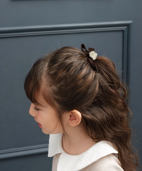 ブラック Rora ヘアクリップ キッズ 通販 ヘアークリップ 髪どめ 髪留め ヘアアクセサリー 髪飾り ローラ ローズ ベルベット リボン 子供 女の子 大人っぽい 卒園式 入学式 結婚式 発表会 _7